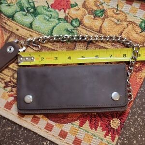 Bikers Chain Wallet made of Genuine Leather, Brown